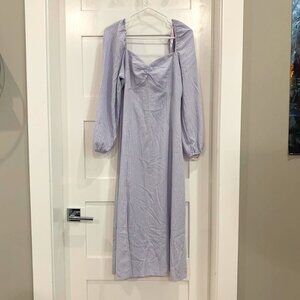 ruched bust gingham midi dress